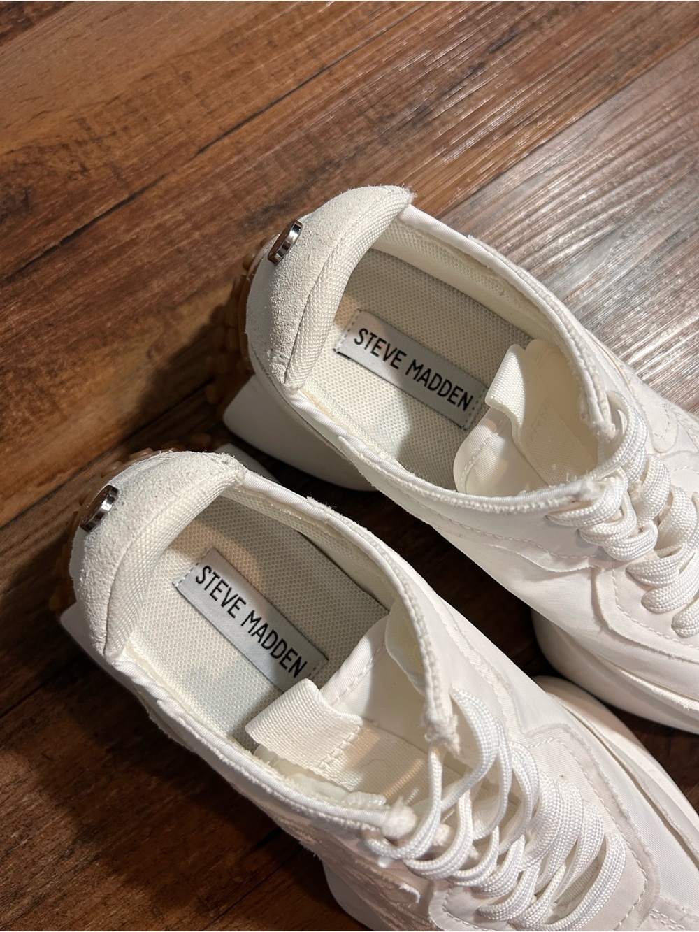 NEW Steve Madden Campo Sneakers solid white sz 6 - Picture 6 of 8